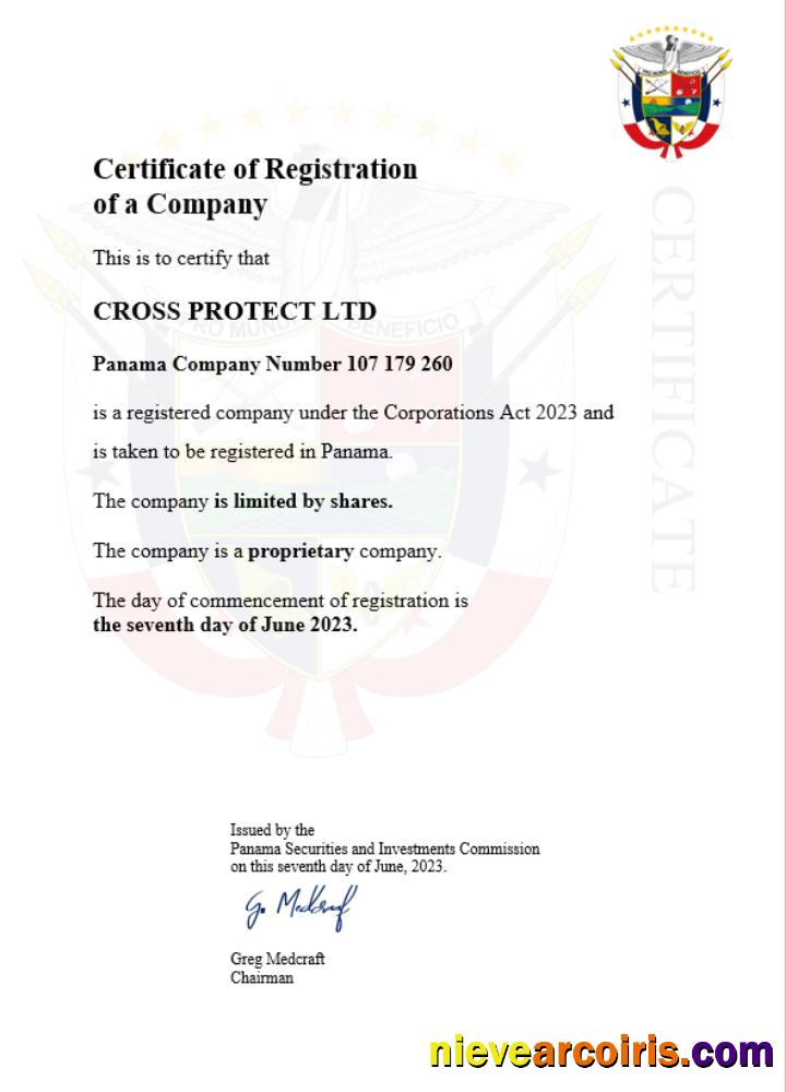 Panama business registration certificate